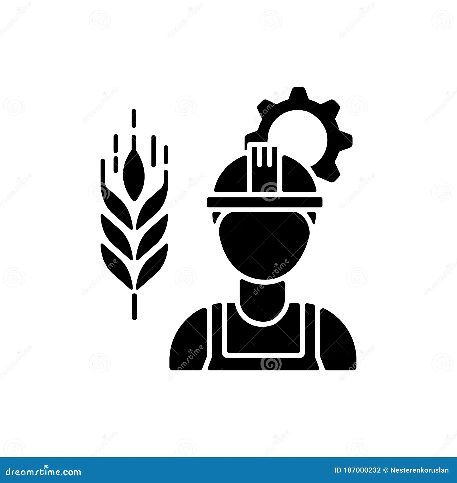 icône agricole de glyphe noir d ingénieur travailleur fabrication à travailler sur l industrie agroalimentaire professionnel du 187000232